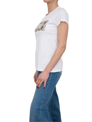 T-shirt bianca Liu Jo stampa geometrica con strass in DONNA