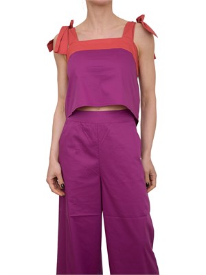 Top viola Liu Jo scollo quadrato e fiocchi spalline in DONNA