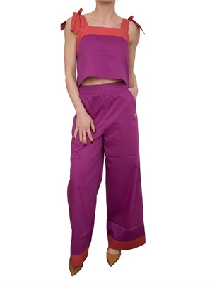 Top viola Liu Jo scollo quadrato e fiocchi spalline in DONNA