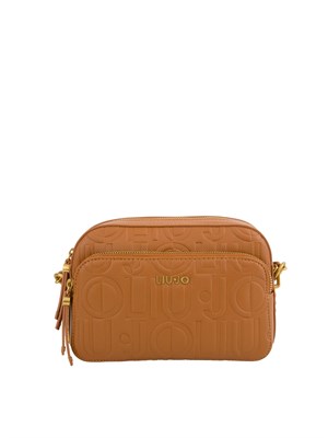 Borsa a tracolla Liu Jo cuoio con logo all over in DONNA