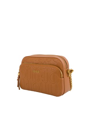 Borsa a tracolla Liu Jo cuoio con logo all over in DONNA