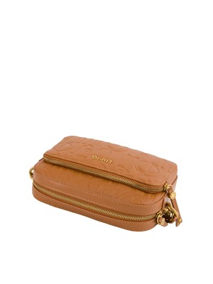 Borsa a tracolla Liu Jo cuoio con logo all over in DONNA
