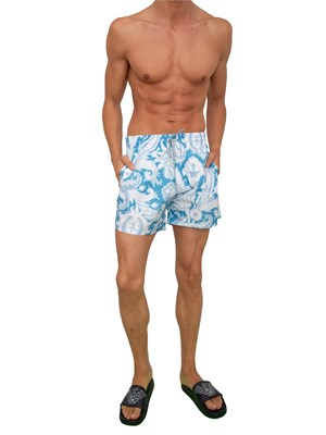 Costume a pantaloncino Etro uomo con stampa Paisley azzurra in UOMO