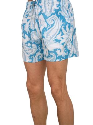 Costume a pantaloncino Etro uomo con stampa Paisley azzurra in UOMO