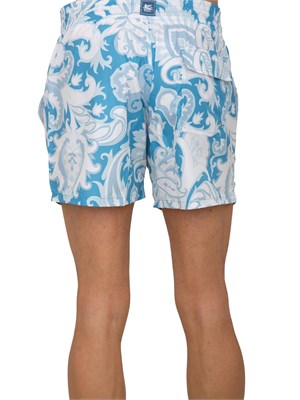 Costume a pantaloncino Etro uomo con stampa Paisley azzurra in UOMO