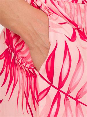 Shorts rosa Liu Jo con stampa palme all over e coulisse in vita in DONNA
