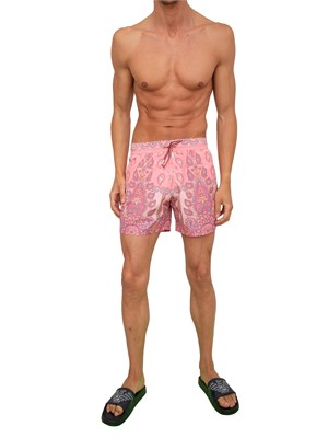 Costume a pantaloncino Etro uomo con stampa Paisley all over rosa in UOMO