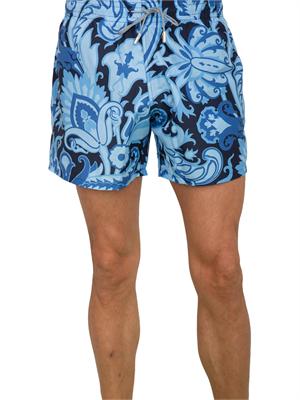 Costume a pantaloncino Etro uomo con fantasia Paisley all over blu e azzurra in UOMO