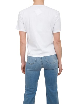 T-shirt bianca in cotone Liu Jo con palme con castoni gioiello in DONNA