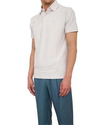 Polo beige Etro in cotone con dettaglio stampa floreale sul collo in UOMO