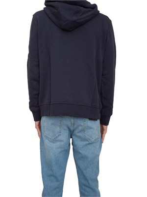 Felpa Etro uomo in cotone blu con ricamo Pegaso grande a contrasto in UOMO
