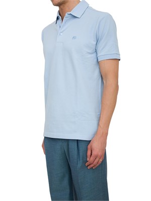 Polo Etro in cotone celeste con Pegaso ricamato in UOMO
