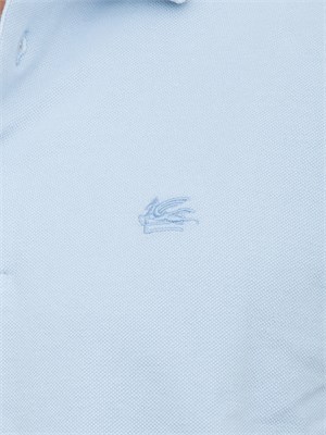 Polo Etro in cotone celeste con Pegaso ricamato in UOMO