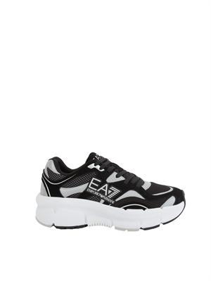 EA7 EMPORIO ARMANI Sneaker nere Emporio Armani in suede e tessuto tecnico in UOMO