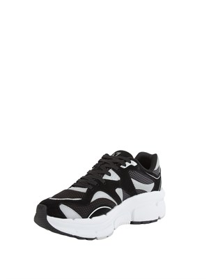 EA7 EMPORIO ARMANI Sneaker nere Emporio Armani in suede e tessuto tecnico in UOMO