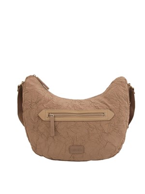 Borsa a tracolla Liu Jo in nylon marrone effetto stropicciato in DONNA