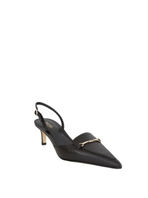 Décolleté Michael Michael Kors Lena slingback in pelle nera in DONNA