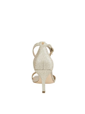 Sandalo oro Michael Michael Kors Jaida in pelle in DONNA