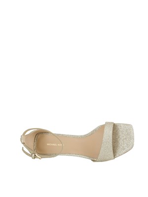 Sandalo oro Michael Michael Kors Jaida in pelle in DONNA