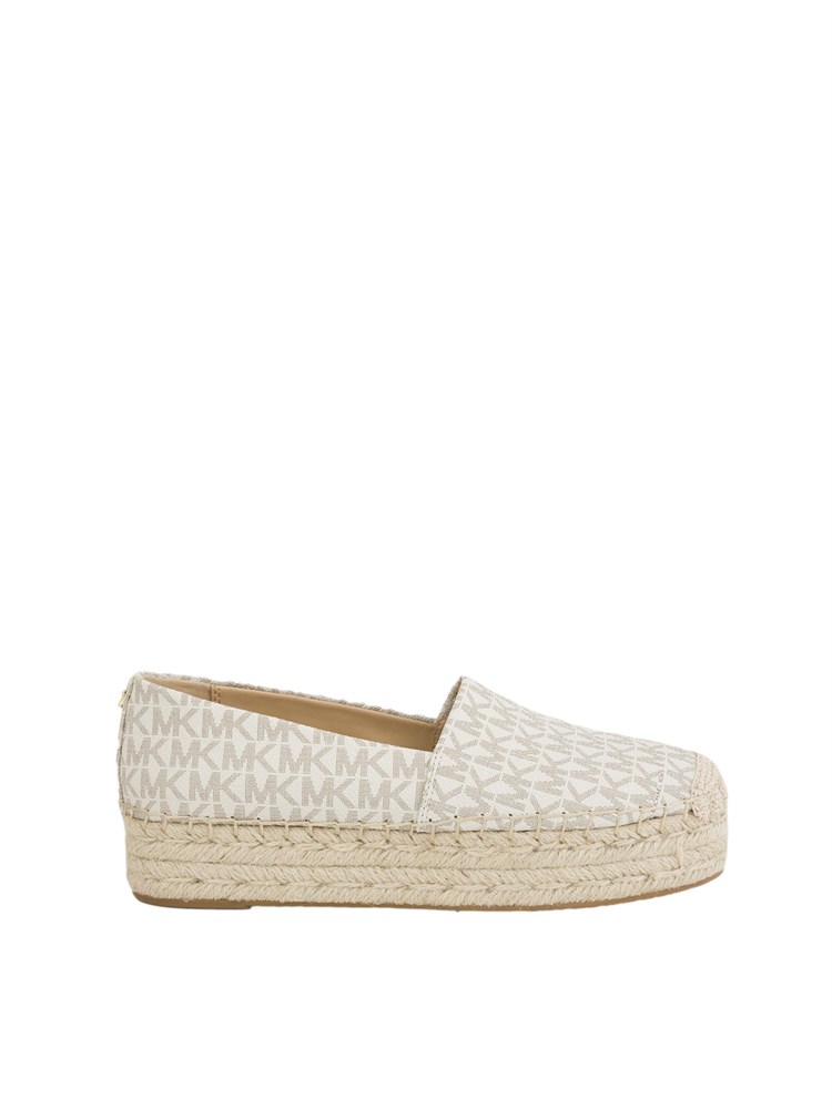 Espadrillas panna Michael Michael Kors Lynn con plateau e logo