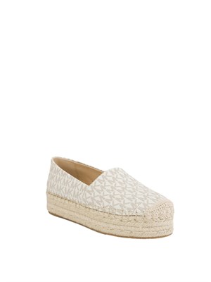 Espadrillas panna Michael Michael Kors Lynn con plateau e logo in DONNA