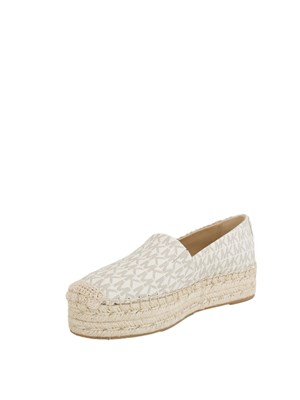 Espadrillas panna Michael Michael Kors Lynn con plateau e logo in DONNA