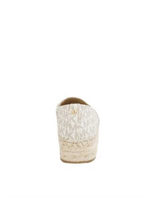 Espadrillas panna Michael Michael Kors Lynn con plateau e logo in DONNA