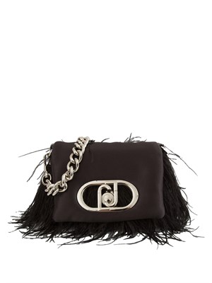 Borsa piccola Liu Jo LaPuffy nera con piume in DONNA
