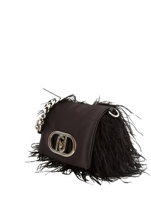 Borsa piccola Liu Jo LaPuffy nera con piume in DONNA