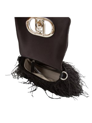 Borsa piccola Liu Jo LaPuffy nera con piume in DONNA