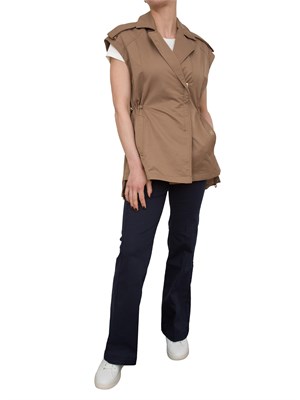 Gilet cammello Liu Jo con coulisse in vita e chiusura zip in DONNA