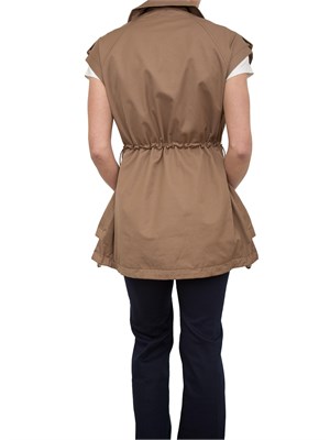 Gilet cammello Liu Jo con coulisse in vita e chiusura zip in DONNA