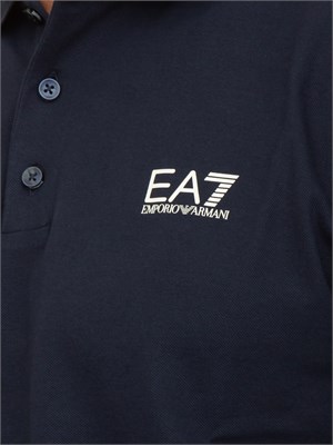 Polo uomo EA7 Emporio Armani Tennis Club in cotone stretch blu in UOMO