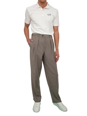 Polo uomo EA7 Emporio Armani Tennis Club in cotone stretch avorio in UOMO