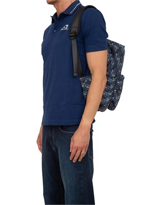 Polo uomo EA7 Emporio Armani Tennis Club in cotone stretch blu in UOMO
