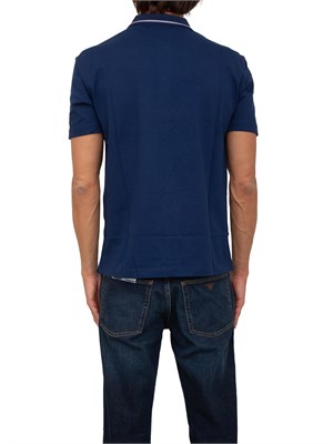 Polo uomo EA7 Emporio Armani Tennis Club in cotone stretch blu in UOMO