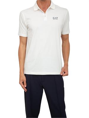 Polo uomo Ea7 Emporio Armani Tennis Club in cotone stretch avorio in UOMO