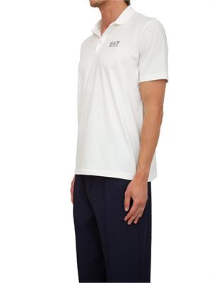 Polo uomo Ea7 Emporio Armani Tennis Club in cotone stretch avorio in UOMO