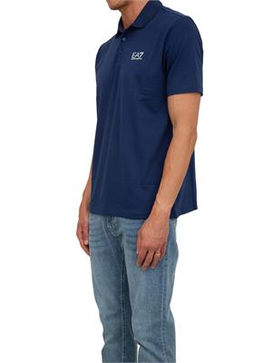 Polo uomo Ea7 Emporio Armani Tennis Club in cotone stretch blu in UOMO