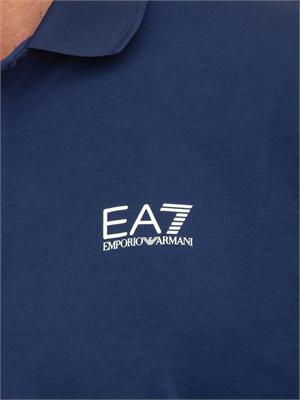 Polo uomo Ea7 Emporio Armani Tennis Club in cotone stretch blu in UOMO