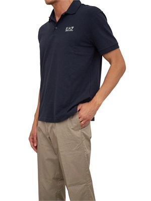 Polo uomo EA7 Emporio Armani Tennis Club in cotone stretch blu in UOMO