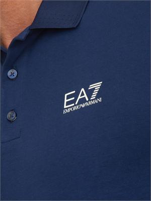 Polo uomo EA7 Emporio Armani Tennis Club in cotone stretch blu in UOMO