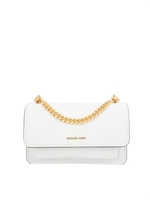 Borsa a spalla Michael Michael Kors modello Claire in pelle martellata bianca in DONNA