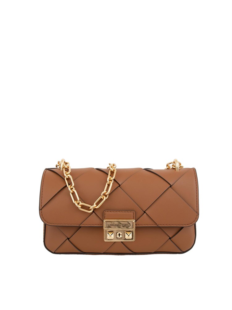 Borsa donna Michael Michael Kors modello Tribeca in pelle cuoio intrecciata