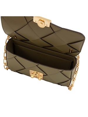Borsa donna Michael Michael Kors modello Tribeca in pelle verde intrecciata in DONNA