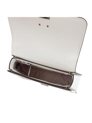 Borsa satchel Michael Michael Kors in pelle bianca con metalleria argento in DONNA