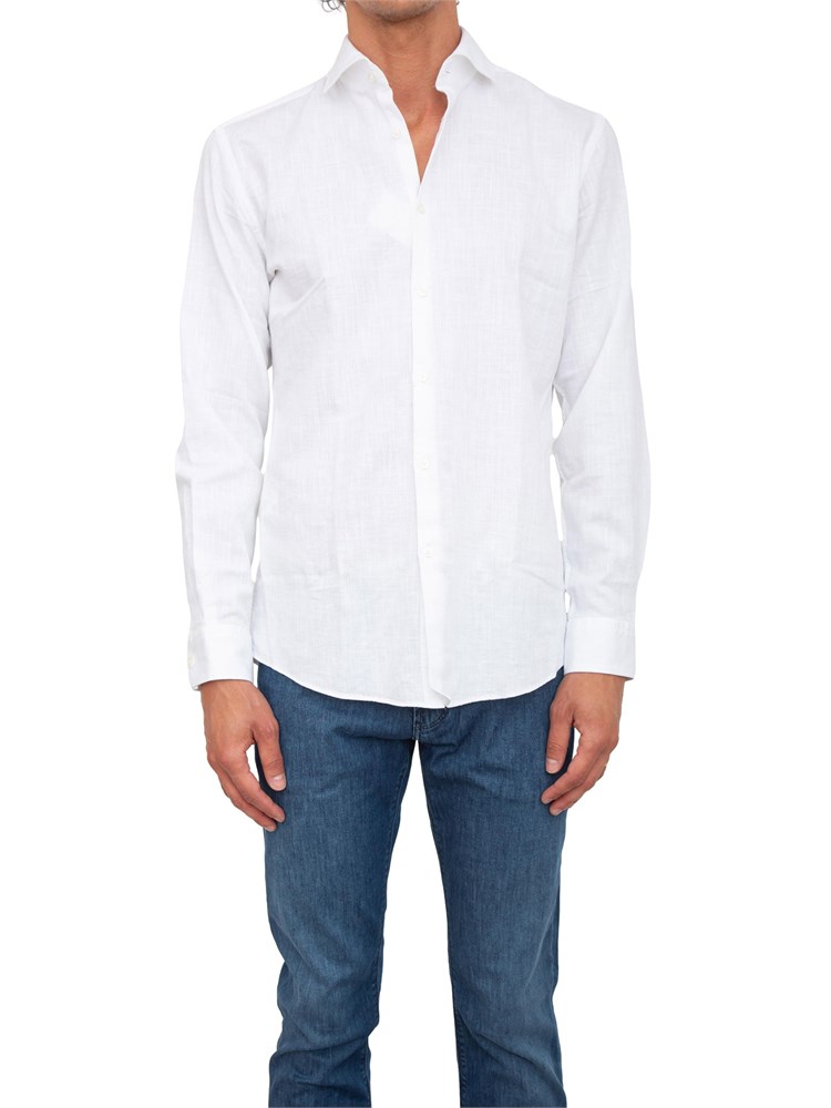 BOSS Camicia slim fit Hugo uomo in twill di cotone bianco facile da stirare