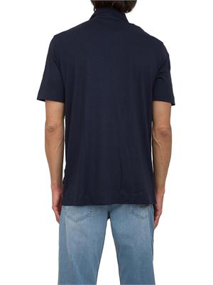Polo Boss blu realizzata in maglia fine leggermente elasticizzata. in UOMO