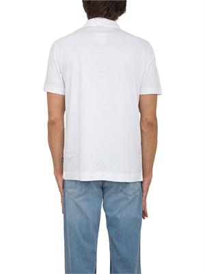 Polo Boss bianco relaxed fit con zip in UOMO