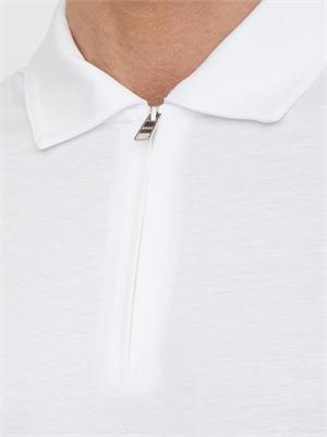 Polo Boss bianco relaxed fit con zip in UOMO